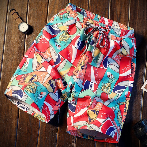 Image of Men short 16 Style Shorts Men Summer Beachwear Print Quick Dry Short Trousers Causal Drawstring Sportwear Male Shorts Plus Size