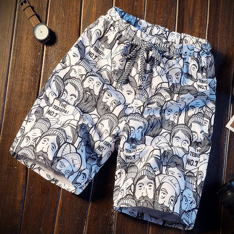 Image of Men short 16 Style Shorts Men Summer Beachwear Print Quick Dry Short Trousers Causal Drawstring Sportwear Male Shorts Plus Size