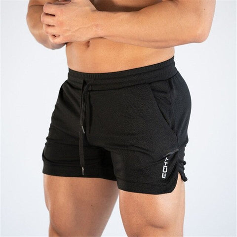 Image of 2019 männer Fitness Bodybuilding Shorts Mann Sommer Turnhallen Workout Männlichen Atmungsaktive Netz Schnell Trocken Sportswear Jogger Strand Kurze Hosen