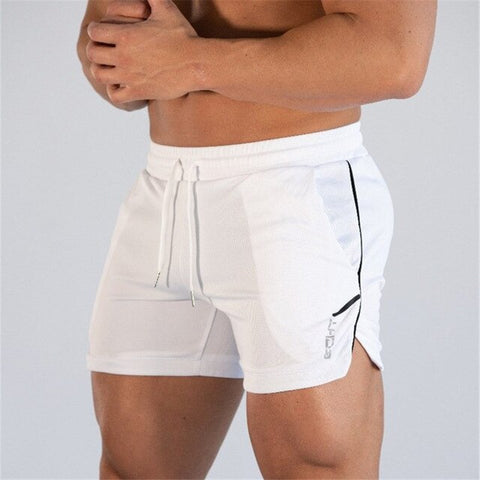 Image of 2019 männer Fitness Bodybuilding Shorts Mann Sommer Turnhallen Workout Männlichen Atmungsaktive Netz Schnell Trocken Sportswear Jogger Strand Kurze Hosen