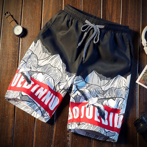 Image of Men short 16 Style Shorts Men Summer Beachwear Print Quick Dry Short Trousers Causal Drawstring Sportwear Male Shorts Plus Size
