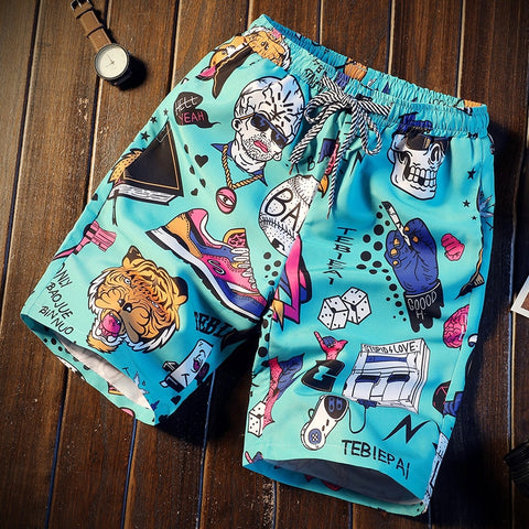Image of Men short 16 Style Shorts Men Summer Beachwear Print Quick Dry Short Trousers Causal Drawstring Sportwear Male Shorts Plus Size