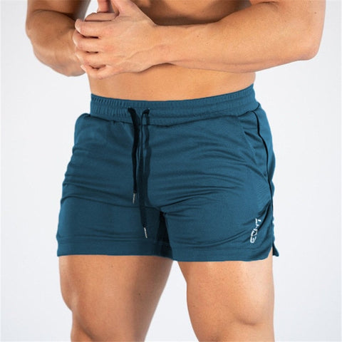 Image of 2019 männer Fitness Bodybuilding Shorts Mann Sommer Turnhallen Workout Männlichen Atmungsaktive Netz Schnell Trocken Sportswear Jogger Strand Kurze Hosen
